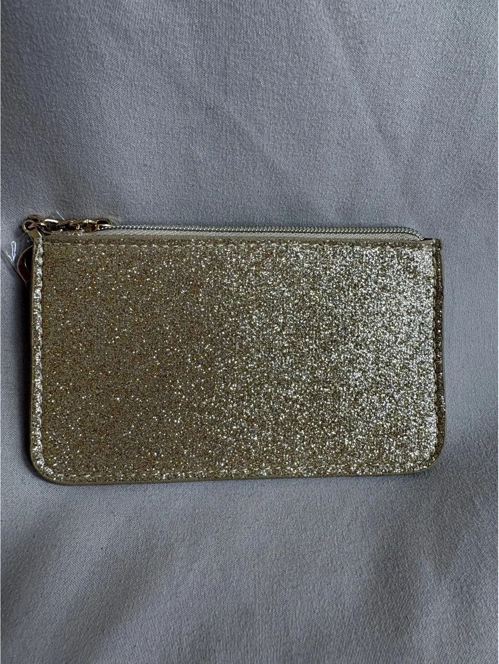 Jimmy Choo Gold Glitter Zip Wallet